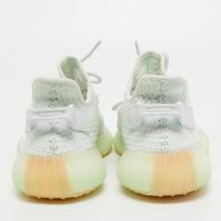 Pre Owned Yeezy x Adidas Blue Knit Fabric Boot 350 V2 Hyperspace Sneakers Size 42.5