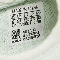 Pre Owned Yeezy x Adidas Blue Knit Fabric Boot 350 V2 Hyperspace Sneakers Size 42.5