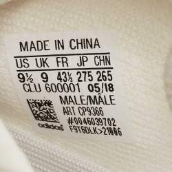 Pre Owned Yeezy x Adidas White Knit Fabric Boost 350 V2 Triple White Sneakers Size 43 1/3