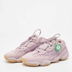 Pre Owned Yeezy x Adidas Purple Suede and Mesh 500 Soft Vision Sneakers Size 40 2/3