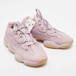 Pre Owned Yeezy x Adidas Purple Suede and Mesh 500 Soft Vision Sneakers Size 40 2/3