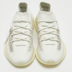 Pre Owned Yeezy x Adidas White Knit Fabric Boost 380 Calcite Glow Sneakers Size 42