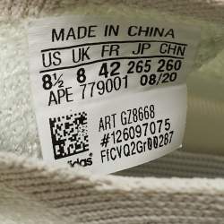 Pre Owned Yeezy x Adidas White Knit Fabric Boost 380 Calcite Glow Sneakers Size 42