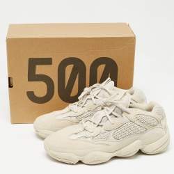 Pre Owned Yeezy x Adidas Cream Mesh and Suede 500 Blush Sneakers Size 42 2/3