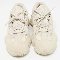 Pre Owned Yeezy x Adidas Cream Mesh and Suede 500 Blush Sneakers Size 42 2/3