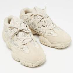 Pre Owned Yeezy x Adidas Cream Mesh and Suede 500 Blush Sneakers Size 42 2/3