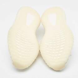 Pre Owned Yeezy X Adidas Off White Knit Fabric Boost 350 V2 Bone Sneakers Size 46 2/3
