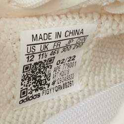 Pre Owned Yeezy X Adidas Off White Knit Fabric Boost 350 V2 Bone Sneakers Size 46 2/3