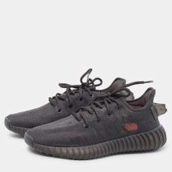 Pre Owned Yeezy x Adidas Black Mesh Boost 350 V2 Mono Cinder Sneakers Size 38