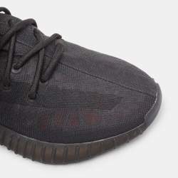 Pre Owned Yeezy x Adidas Black Mesh Boost 350 V2 Mono Cinder Sneakers Size 38