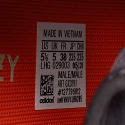 Pre Owned Yeezy x Adidas Black Mesh Boost 350 V2 Mono Cinder Sneakers Size 38