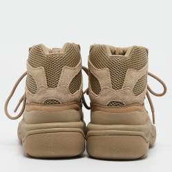 Pre Owned Yeezy x Adidas Beige Suede and Mesh Desert Boot Rock Sneakers Size 41 1/3