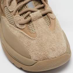 Pre Owned Yeezy x Adidas Beige Suede and Mesh Desert Boot Rock Sneakers Size 41 1/3