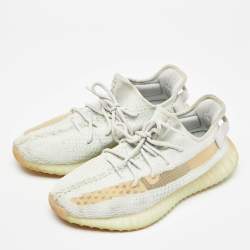 Yeezy x Adidas Light Green Knit Fabric Boost 350 V2 Hyperspace Sneakers Size 44