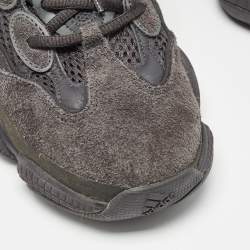 Pre Owned Yeezy x Adidas Black Suede and Mesh 500 Utility Black Sneakers Size 37 1/3