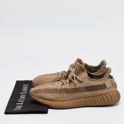 Yeezy x Adidas Brown Knit Fabric Boost 350 V2 Earth Sneakers Size 44