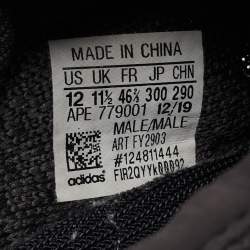 Pre Owned Yeexy x Adiddas Grey Knit Fabric Boost 350 V2 Sneakers Size 46 2/3