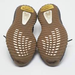 Pre Owned Yeexy x Adiddas Grey Knit Fabric Boost 350 V2 Sneakers Size 46 2/3