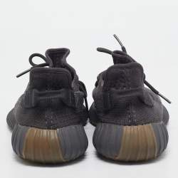 Pre Owned Yeexy x Adiddas Grey Knit Fabric Boost 350 V2 Sneakers Size 46 2/3