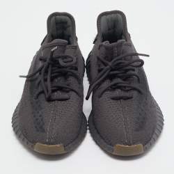 Pre Owned Yeexy x Adiddas Grey Knit Fabric Boost 350 V2 Sneakers Size 46 2/3