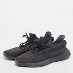 Pre Owned Yeexy x Adiddas Grey Knit Fabric Boost 350 V2 Sneakers Size 46 2/3
