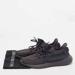 Pre Owned Yeexy x Adiddas Grey Knit Fabric Boost 350 V2 Sneakers Size 46 2/3
