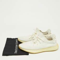 Yeezy x Adidas White Knit Fabric Boost 350 V2 Cream Sneakers Size 48