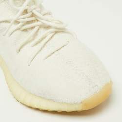 Yeezy x Adidas White Knit Fabric Boost 350 V2 Cream Sneakers Size 48