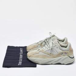 Yeezy x Adidas Green Knit Fabric and Suede Boost 700 Salt Sneakers Size 42 2/3