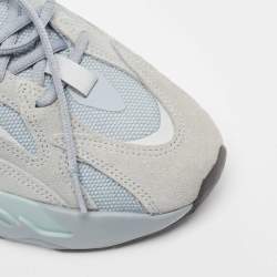 Pre Owned Yeezy x Adidas Blue Canvas and Suede Boost 700 V2 Hospital Blue Sneakers Size 45 1/3