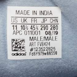 Pre Owned Yeezy x Adidas Blue Canvas and Suede Boost 700 V2 Hospital Blue Sneakers Size 45 1/3