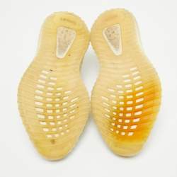 Pre Owned Yeezy x Adidas White Knit Fabric Boost 350 V2 White Sneakers Size 44