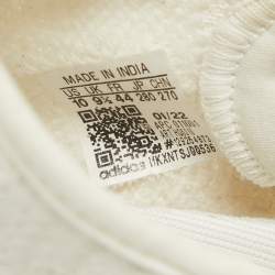 Pre Owned Yeezy x Adidas White Knit Fabric Boost 350 V2 White Sneakers Size 44
