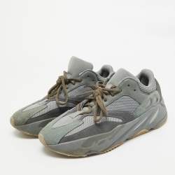 Yeezy x Adidas Blue/Grey Suede and Mesh Boost 700 Teal Blue Sneakers Size 44