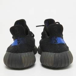 Pre Owned Yeezy x Adidas Navy Blue/Black Knit Fabric Boost 350 V2 Sneakers Size 46