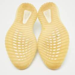 Pre Owned Yeezy x Adidas White Knit Fabric Boost 350 V2 Cream Sneakers Size 45 2/3