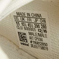 Pre Owned Yeezy x Adidas White Knit Fabric Boost 350 V2 Cream Sneakers Size 45 2/3