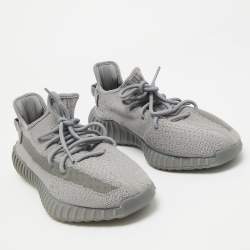 Yeezy x Adidas Grey Knit Fabric Boost 350 V2 Grey Sneakers Size 46