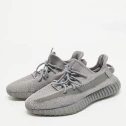 Yeezy x Adidas Grey Knit Fabric Boost 350 V2 Grey Sneakers Size 46