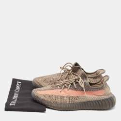 Yeezy x Adidas Multicolor Knit Fabric Boost 350 V2 Ash Stone Low Top Trainers Size 46 