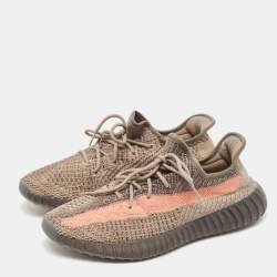 Yeezy x Adidas Multicolor Knit Fabric Boost 350 V2 Ash Stone Low Top Trainers Size 46 