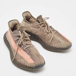 Yeezy x Adidas Multicolor Knit Fabric Boost 350 V2 Ash Stone Low Top Trainers Size 46 