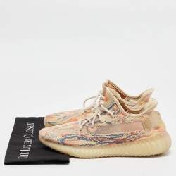 Pre Owned Yeezy x Adidas Multicolor Knit Fabric Boost 350 V2 MX Oat Sneakers Size 42 2/3