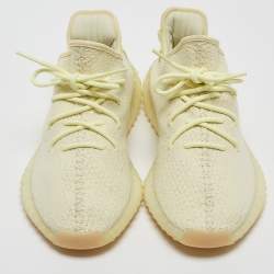 Yeezy x Adidas Light Yellow Knit Fabric Boost 350 V2 Butter Sneakers Size 46