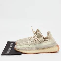 Yeezy x Adidas Pale Green Knit Fabric Boost 350 V2 Citrin (Non Reflective) Sneakers Size 46