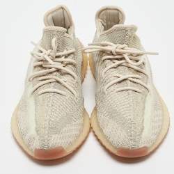 Yeezy x Adidas Pale Green Knit Fabric Boost 350 V2 Citrin (Non Reflective) Sneakers Size 46