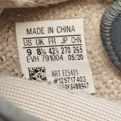 Pre Owned Yeezy x Adidas Grey/Beige Knit Fabric Boost 350 V2 Israfil Sneakers Size 42 2/3