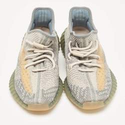 Pre Owned Yeezy x Adidas Grey/Beige Knit Fabric Boost 350 V2 Israfil Sneakers Size 42 2/3