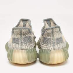 Pre Owned Yeezy x Adidas Grey/Beige Knit Fabric Boost 350 V2 Israfil Sneakers Size 42 2/3