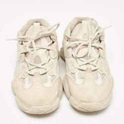 Yeezy x Adidas Grey Mesh and Suede Yeezy 500 Lace Up Sneakers 41 1/3